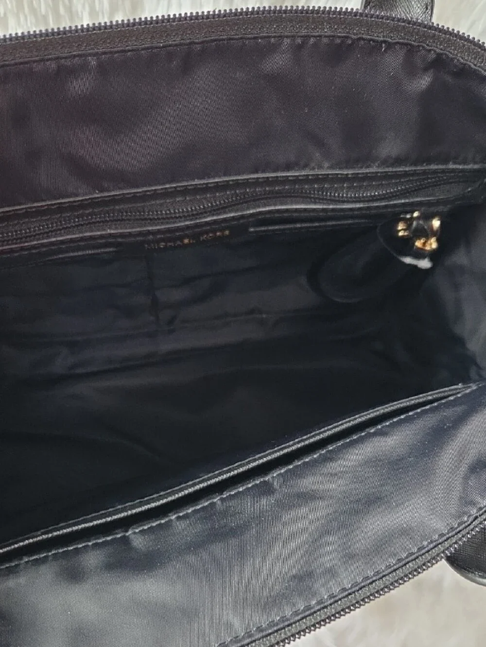 Michael Kors Black Tote Bag with Gold Hardware